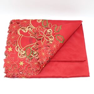 MANTEL NAVIDEÑO ROJO BORDADO 150*220CM