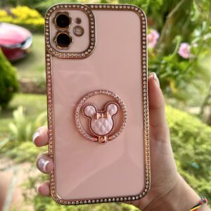 IPHONE 11 FUNDA DIAMANTE ROSA POP SOCKET