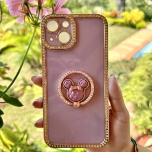 IPHONE 13 FUNDA DIAMANTE LILA POP SOCKET