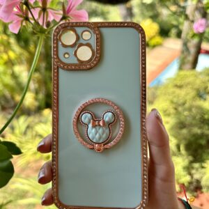 IPHONE 13 FUNDA VERDE DIAMANTE POP SOCKE