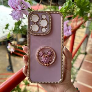 IPHONE 14 PRO   FUNDA LILA DIAMANTE POP