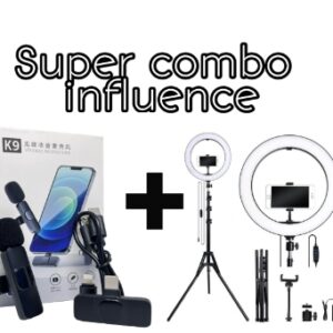 Combo aro de luz 26'' + micrófono solapa