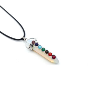 Collar Cuarzo Siete Chakras Piedra Luna