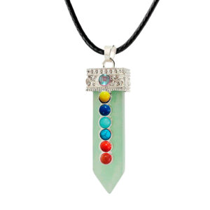 Collar Cuarzo Jade Siete 7 Chakras + Est