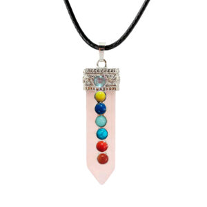 Collar Cuarzo Rosa Siete 7 Chakras