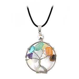 Collar Arbol 7 Chakras + Estuche