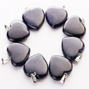Collar Cuarzo Corazon Lluvia De Plata