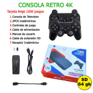 CONSOLA RETRO 4K 1000 JUEGOS M8DG