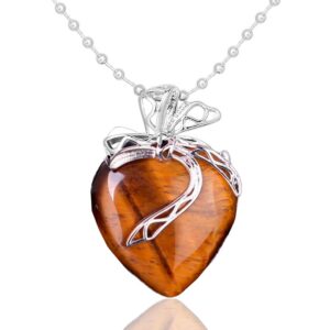 Collar Cuarzo Corazón Corbata Ojo de Tig