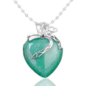 Collar Cuarzo Corazón Corbata Jade