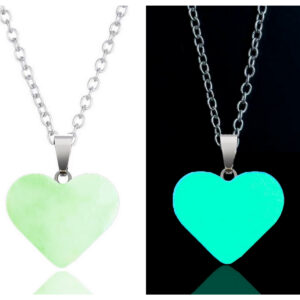 Collar Cuarzo Corazón Nocturno Luminoso