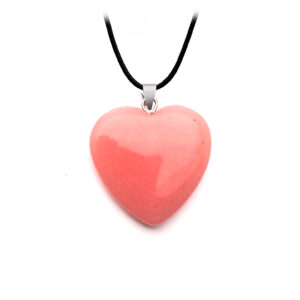 Collar Corazon Cuarzo Luminoso rosa