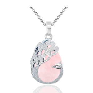 Collar Pavo Real Cuarzo Rosa