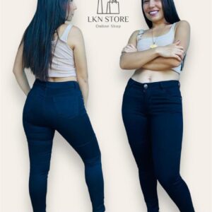 Jeans Skinny de 1 botón - Negro y Azul