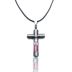 Collar Reloj De Arena Cruz Religiosa